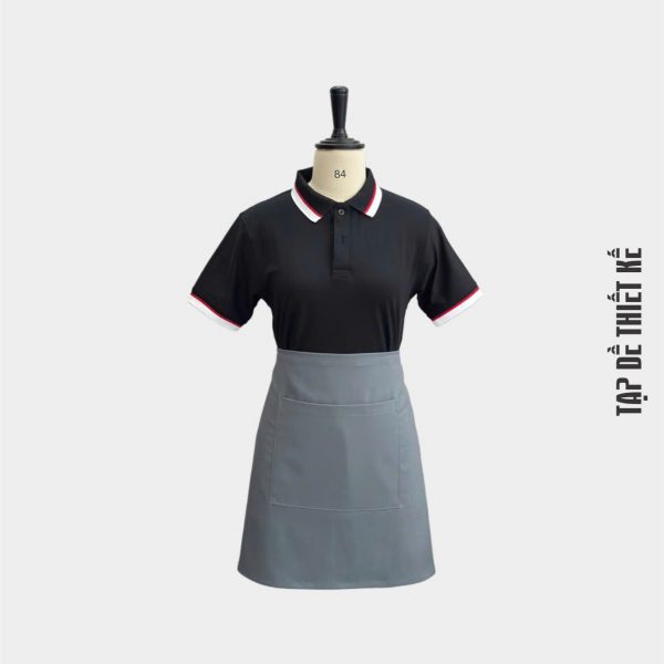 Tạp dề ngắn màu xám