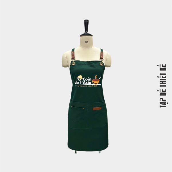 in thêu logo tạp dề theo yêu cầu