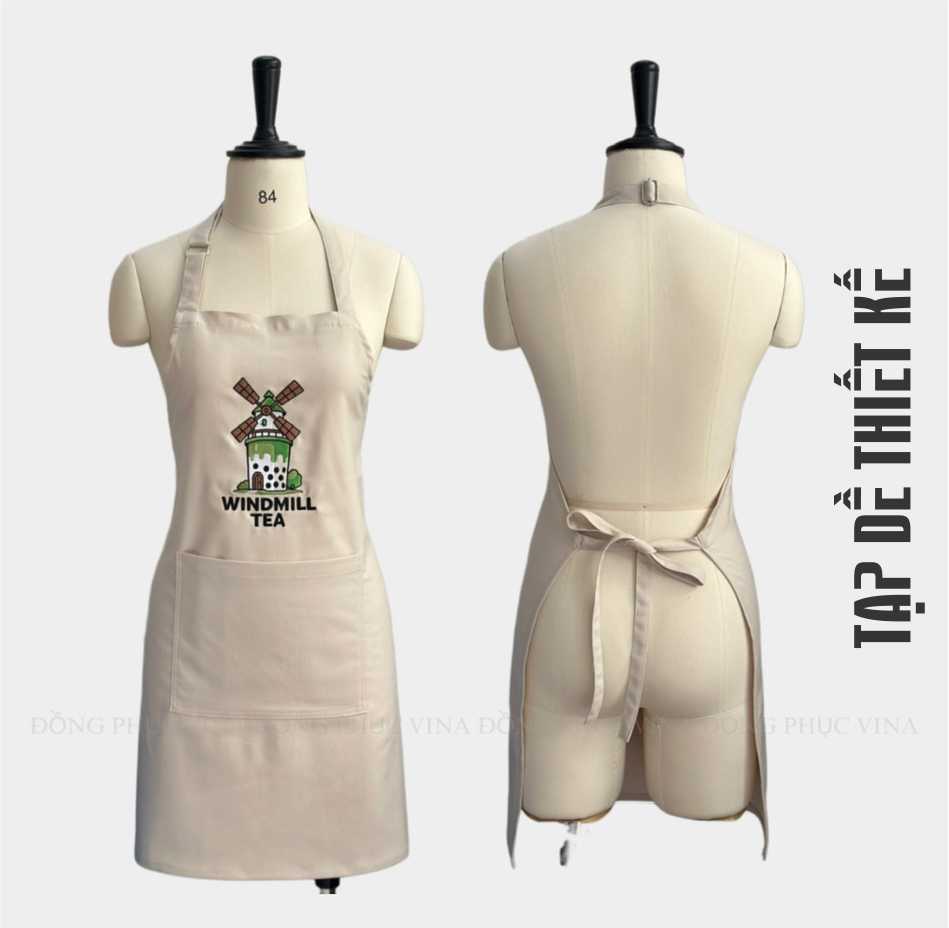 Tạp dề thêu logo quán cafe đẹp chuyên nghiệp