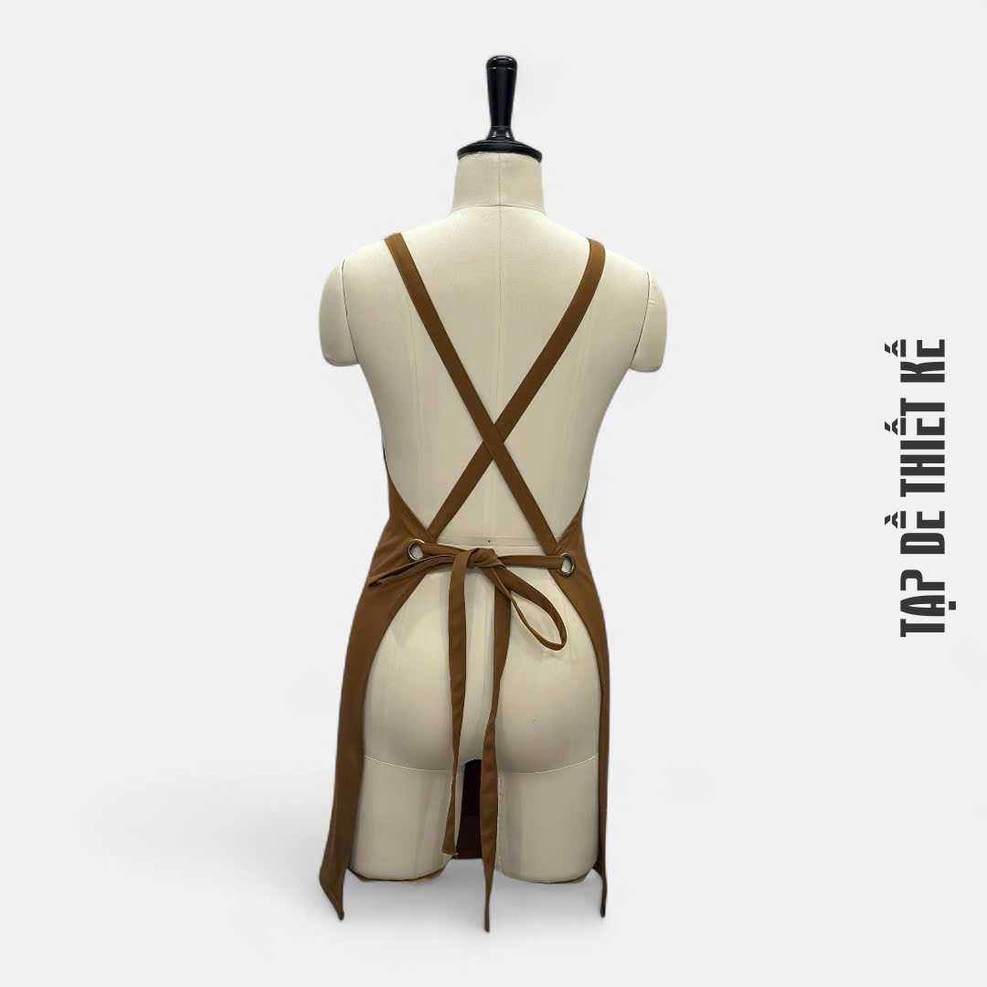 Mẫu tạp dề tiệm nail dây chéo sau lưng