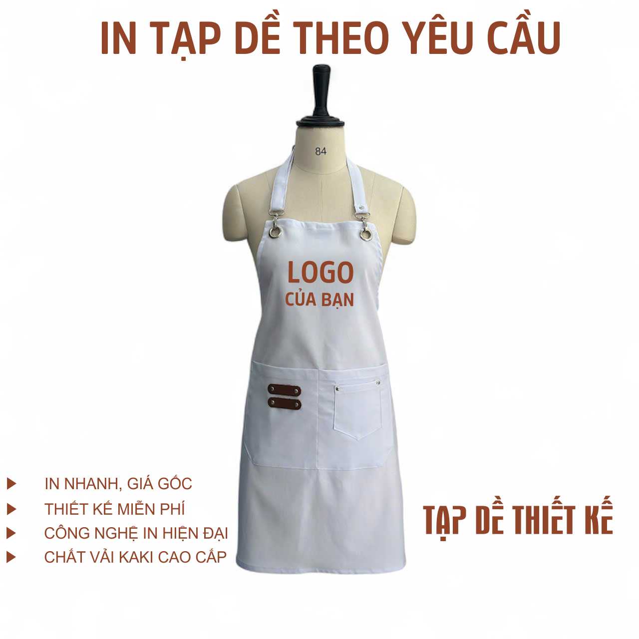 In tạp dề theo yêu cầu
