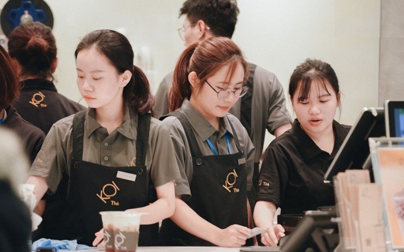 Mẫu tạp dề trà sữa KOI thé đẹp