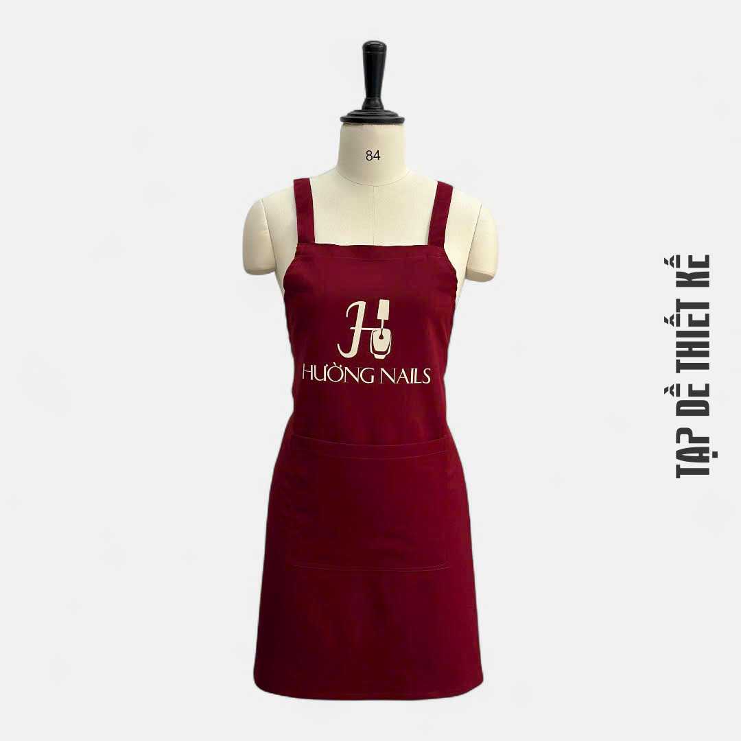 Tạp dề nail in logo thương hiệu